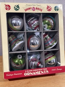 Nuovo con scatola Brite lucido 9 decorazioni natalizie Radko campana riflettore rientranze retrò anni 40 - Foto 1 di 9