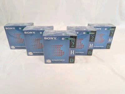 5 Paquetes de 10 Micro Disquete Sony IBM Formateado MFD 2HD Doble Cara 3.5" NUEVO Foto 1 de 4