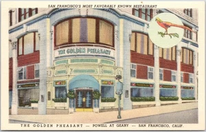 Vintage San Francisco Golden Pheasant Restaurant Linen Postcard Restaurant - Picture 1 of 2