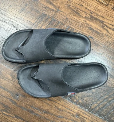Vintage Tommy Hilfiger Rubber Thong Sandals Black Size 8.5 - Image 1 of 4