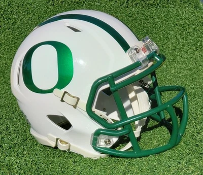 OREGON DUCKS NEW FOR 2025 WHITE SPECIAL FOOTBALL MINI HELMET PLEASE READ - Image 1 of 2