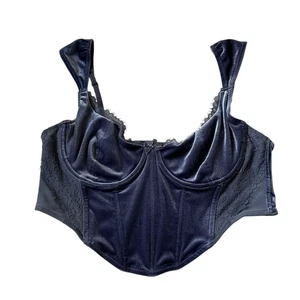 Garage blau Korsett Samt Bügel Crop Top Damen Bralette Gr. XL 41-49 - Bild 1 von 7