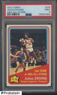 1972 Topps #255 Julius Erving All Stars radiocontrol novato PSA 9 HOF centrado Foto 1 de 2