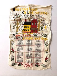 Stoff Wandkalender 1985 Original Vintage Küche Nostalgie Landhaus 80’er Jahre - Bild 1 von 3