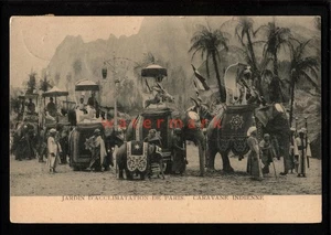 FRANCE PARIS JARDIN D'ACCLIMATATION CARAVANE INDIENNE ELEPHANT CIRCUS 1906 Ci62 - Picture 1 of 2