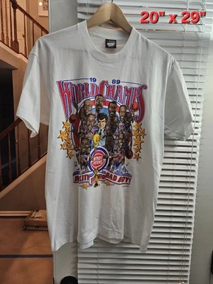 Vintage 1989 Detroit Pistons NBA World Champions Caricature T-Shirt Large RARE - Image 1 of 4