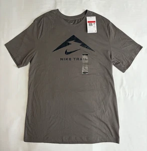 Nike Trail Logo Dri-FIT Men's Cave Stone Brown T-Shirt Sz Large FQ3914-289 - Picture 1 of 3