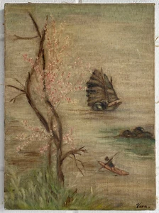Vera, Okinawa Nautical Early 20th Century Original Oil On Canvas Painting 1920s - Picture 1 of 7