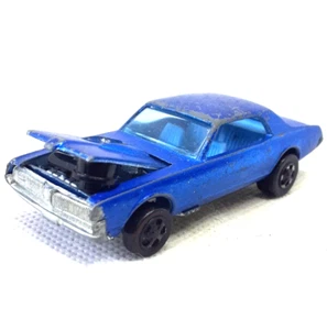 Hot Wheels Redline Custom Cougar 1967 Blue Blue Int. Made In Hong Kong - Picture 1 of 11
