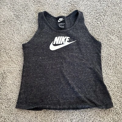 Camiseta sin mangas Nike Sportswear gris jaspeado blanco talla grande para niñas Foto 1 de 4