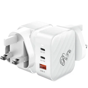 65W USB C Cargador Enchufe 3 Puerto Tipo Rápido Pared Para Samsung S24 A55 A35 - Imagen 1 de 17