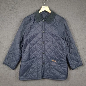 Vintage BARBOUR Jacket Boys XL C32 Childrens Liddesdale Quilted Coat Collared - Picture 1 of 9