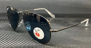RAY BAN RB3689 004 S2 Gunmetal Aviator 58 mm Unisex Polarized Sunglasses - Picture 1 of 5