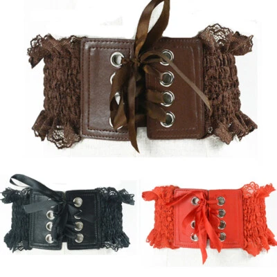 Frauen breiter Gürtel Quasten Schleife Schnalle Kleid Korsett Dehnbar Bund - Bild 1 von 4