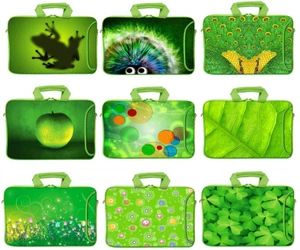 Bolso de manga de neopreno para computadora portátil de 15 pulgadas color verde con bolsillo lateral - Imagen 1 de 19