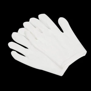 1 Pair of Pure White Cotton Inspection Gloves for Jewelry Archives Lens Film - Picture 1 of 8