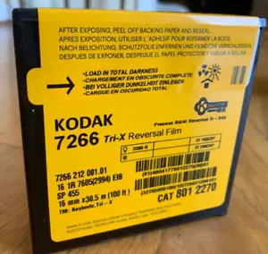 Kodak TRI-X 7266 16mm 100ft B&W Reversal Movie Film - NEW Fresh from Kodak - Picture 1 of 8