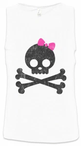 Girlie Skull & Bones Men Tank Top Skulls Bone Horseshie bend bow Fun Pirates - Picture 1 of 1
