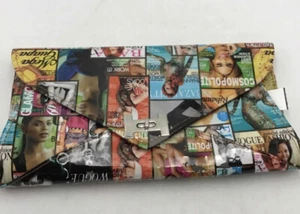 Women's Patent Leather Magazine Clutch Handbag - Picture 1 of 4