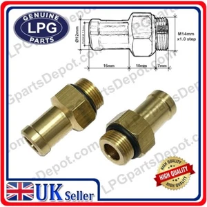 12mm Metal MANGUERA COLA macho adaptador tubo accesorio recto con rosca M14 - Imagen 1 de 3