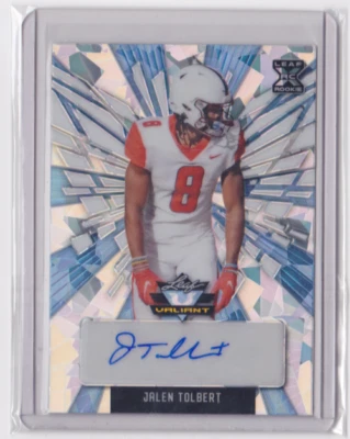 2022 LEAF VALIANT CRYSTALS PLATINUM BLUE ROOKIE AUTO 1/7 JALEN TOLBERT #BA-JT1 - Image 1 of 2