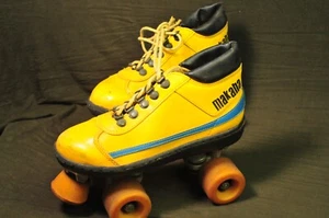 Vintage Roller Skates - Makaha Skates - Yellow / Blue Low Rider - Picture 1 of 11