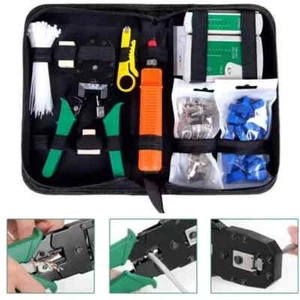 Rj45 Crimping Tool Kit Set For CAT5/CAT6 Lan Cable Tester Network Repair Tools - Picture 1 of 10