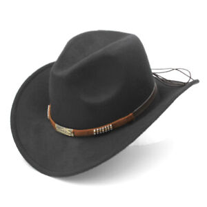 Kids Boys Girls Western Cowboy Hat Wide Brim Cowgirl Cap for Halloween Party