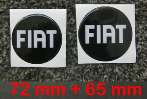 ADESIVO RESINATO STEMMA TONDO FIAT NERO GRANDE PUNTO ANTERIORE POSTERIORE 65+72 - Foto 1 di 5