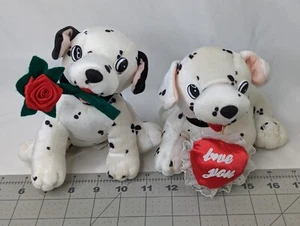 Cuddle Wit Dalmatian Dog Plush Lot Rose Heart 7 Inch Stuffed Animal Toy - Picture 1 of 12