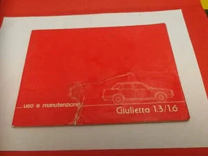 Alfa Romeo Giulietta 1.3/1.6 . Libretto uso e manutenzione Originale - Foto 1 di 8