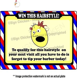 LETRERO DE PELUQUERÍA - GANA ESTE CABELLO - SUMINISTROS DE BARBERO, SILLA DE BARBERO, SALÓN, SUMINISTROS - Imagen 1 de 1