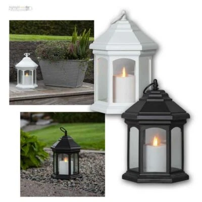 LED Garten-Laterne LINTA mit Timer, Windlicht Außen-Kerze Feuer-Flacker-Effekt - Bild 1 von 4