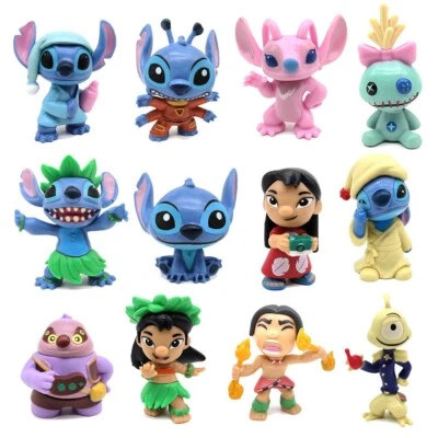 WIB 12 Stück Lilo & Stitch Jumba Pleakley Figur Modell Spielzeug Disney süße Pupp...
