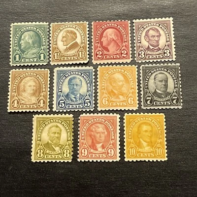 US Stamps Scott #581-591 Perf 10 Regular Issue Complete Set 1923-26 - Image 1 of 2