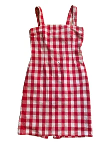Dolce & Gabbana D&G rojo y blanco gingham vaina vestido de sol EE. UU. M L 8 10 - Imagen 1 de 6