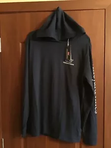 Vineyard Vines Vintage Whale Long Sleeve Hoodie T Shirt Blue Men's Size Large - Picture 1 of 11