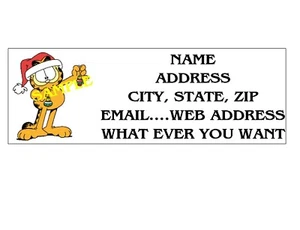 GARFIELD XMAS CHRISTMAS ADDRESS LABELS COOL!!! #4 - Picture 1 of 1