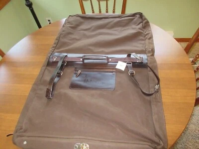 Cutter & Buck Garment Bag Luggage Suitcase Travel Leather & Twill Brown NEW NWT  - Image 1 of 4