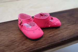 Nuevos zapatos Monique Hot Pink Baby Heart para muñeca Dianna Effner Little Darling 50 mm - Imagen 1 de 3