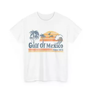 Gulf of Mexico Since 1672 Retro Vintage Beach T-Shirt - Picture 1 of 13
