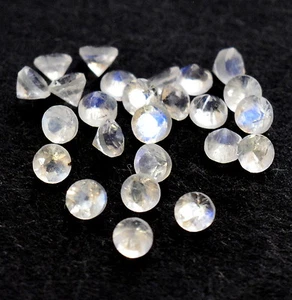 Natural Rainbow Moonstone Round Cut 2 mm Lot 25 Pcs 1.19 Cts Loose Gemstones - Picture 1 of 2