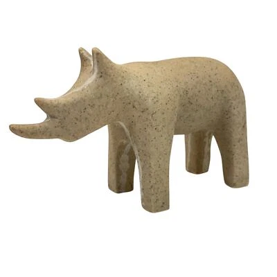 Figura Rinoceronte Esculpido 9" x 5" MCM Foto 1 de 4