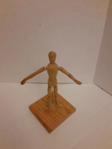 Hölzerne Künstler Schaufensterpuppe Gelenkkörper 8,5" auf Ständer bewegliche Figur menschlicher Körper - Bild 1 von 5