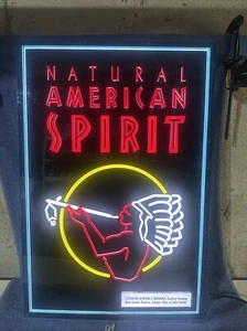 NATURAL AMERICAN SPIRIT INDIAN CIGARETTE TOBACCO LIGHT UP LED SIGN 20” X 30” BIG - Picture 1 of 22