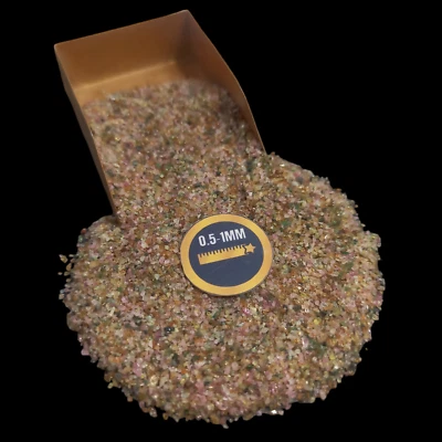 Piedra preciosa de turmalina múltiple triturada gruesa 0,5-1 mm para hacer joyas Foto 1 de 4