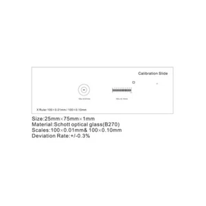 ToupTek Objektmikrometer, Linien (X) 1mm/100 Div.x0.01mm, 10mm/100 Div.x0.10mm - Bild 1 von 1
