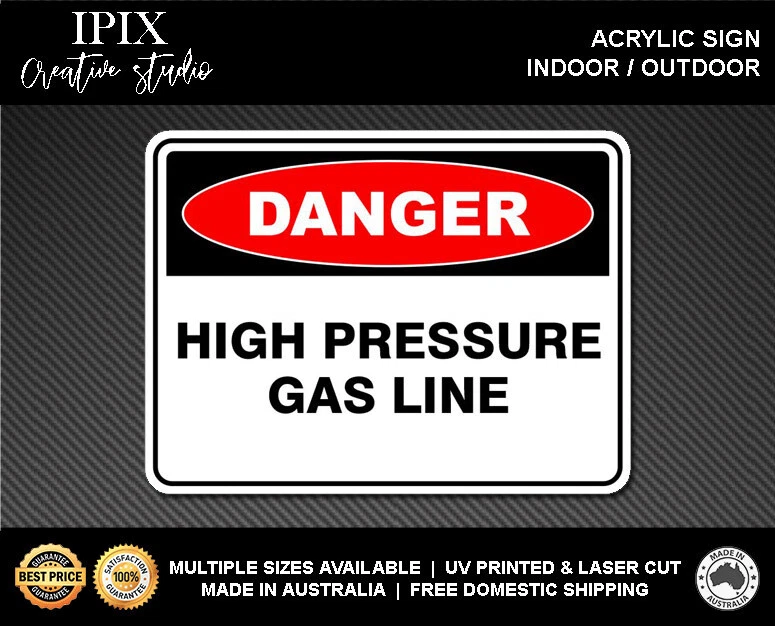 LÍNEA DE GAS DE ALTA PRESIÓN - PELIGRO - SIGNO ACRÍLICO | SALUD Y SEGURIDAD Foto 1 de 1