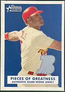 Albert Pujols 2006 Bowman Heritage Game Worn Jersey Card - Picture 1 of 2