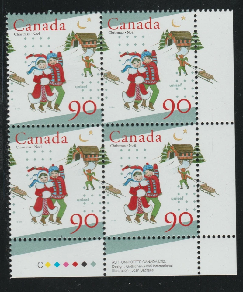 1996 Canada SC# 1629 LR - UNICEF and Christmas - Plate Block M-NH Lot # 3380d - Image 1 of 1